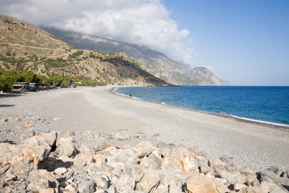 The beach of Sougia in southern Crete, Greece